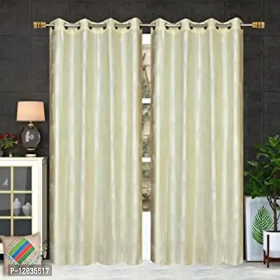 Stylish Golden Polyester Printed Door Curtains-thumb0