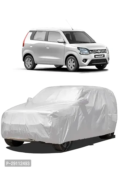 Waterproof CAR Cover for Maruti Suzuki Wagon R HIGH Material Quality (Wagon R CAR Cover/Wagon R CAR Cover Waterproof/Maruti Suzuki Wagon R CAR Cover/CAR Cover for Wagon R) (Silver)