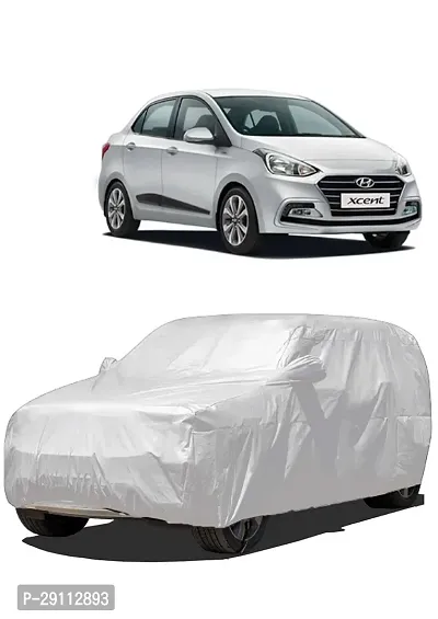 CAR Cover for Hyundai XCENT HIGH Material Quality (XCENT CAR Cover/XCENT CAR Cover Waterproof/Hyundai XCENT CAR Cover/CAR Cover for XCENT) (Silver)