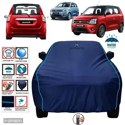 Car cover for Maruti Suzuki WagonR Waterproof UV Protection  Dust Proof Full Tested Premium Polyester Fabric with Mirror Pockets and All Model Suitable Universal Fit Dustproof  Waterproof , extra su