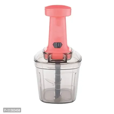 Sherni Quick & Easy 6 Blade Push Chopper Push N Chop chopper Vegetable and Fruit Cutter Chopper with Easy Push and Close Button - 1000ML (Multi Color Handle)-thumb0