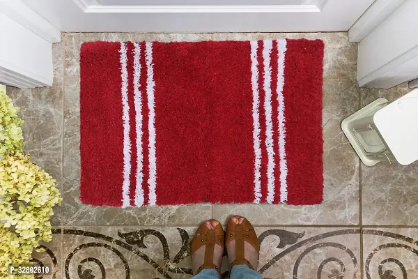 Door Mat for Indoor Entrancex Non Slip Mat for Front Door Entryway, Soft Cotton Home. Hotel Balcony Floor Carpet, Floor Mats for Home, KitchenFloor Door Mat |-(55x35cm)_Red White Line4917208486485h-thumb0