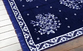 Designer Blue Polyester Printed Carpets Size (5X7 Feet)-thumb1