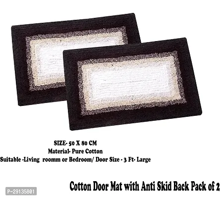 Classic Cotton Water Absorbent Door Mat, Combo-thumb0