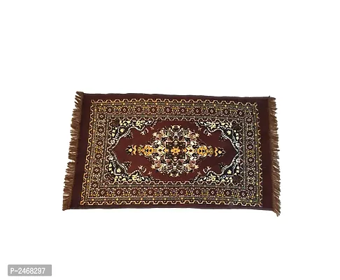 Brown Printed Polyester Bedside Runner-thumb0