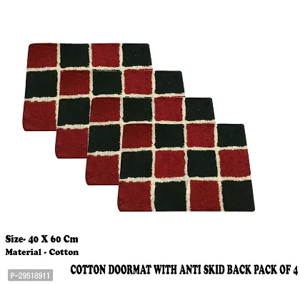 Stylish Cotton Door Mat for Home Pack of 4