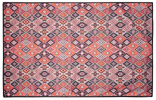 Designer Pink Polyester Printed Carpets Size (86x137 cm)-thumb1