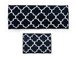 Designer Blue Polyester Printed Rugs Size 48 x 16 Inches-thumb1