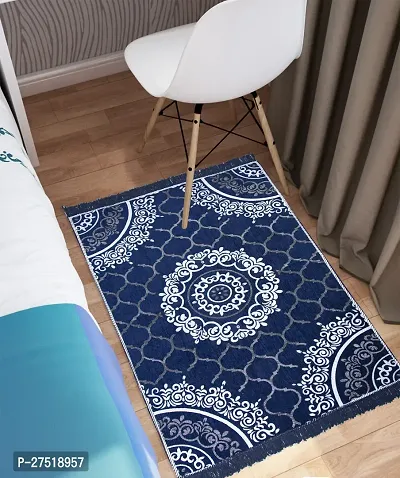 Designer Blue Polyester Printed Rugs Size (3x5Feet)-thumb0