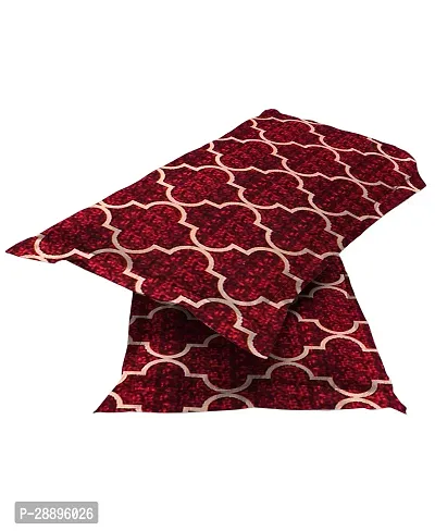 RRCrafts 144 TC Microfibre Maroon Double Bedsheet with 2 Pillow Covers-thumb4