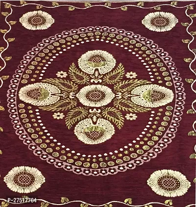 Designer Brown Polyester Printed Carpets Size (5X7 Feet)-thumb2