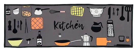 Printed Kitchen Floor Mat  Runner with Anti Skid Backing, Set of 2 (40 x 130  40 x 60 cm)-thumb1