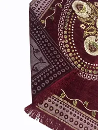 Designer Brown Polyester Printed Carpets Size (5X7 Feet)-thumb2