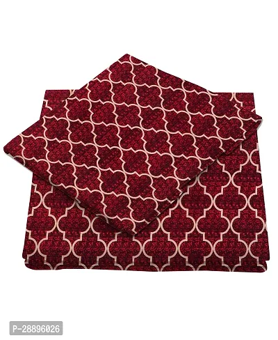 RRCrafts 144 TC Microfibre Maroon Double Bedsheet with 2 Pillow Covers-thumb3