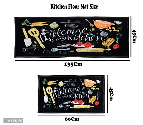 Printed Kitchen Floor Mat  Runner with Anti Skid Backing, Set of 2 (40 x 130  40 x 60 cm)-thumb3