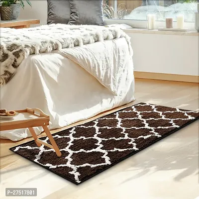 Designer Brown Polyester Printed Rugs Size 48 x 16 Inches