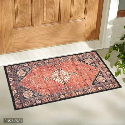 Designer Peach Polyester Printed Door Mats Size (66x91cm)-thumb0