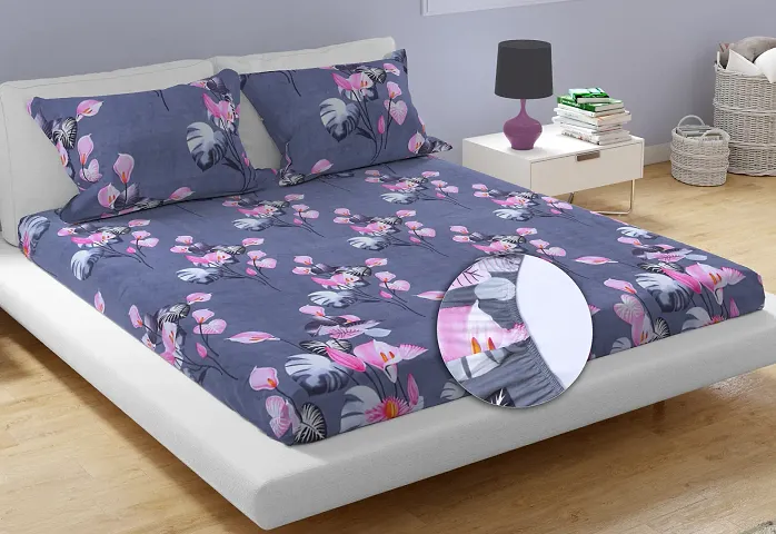 Hot Selling Fitted Elastic Double Bedsheets with Two Pillow Covers