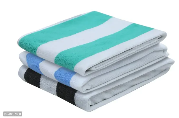Soft Microfiber Striped Bath Towel Pack of 2-thumb0