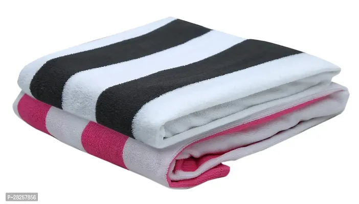 Soft Microfiber Striped Bath Towel Pack of 2-thumb0