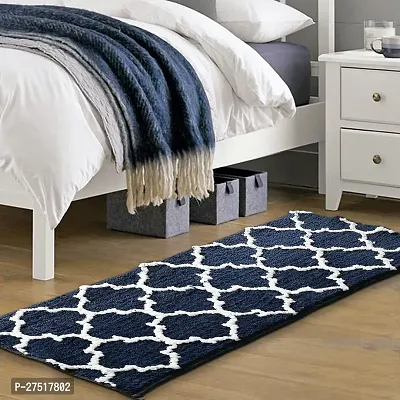 Designer Blue Polyester Printed Rugs Size 48 x 16 Inches