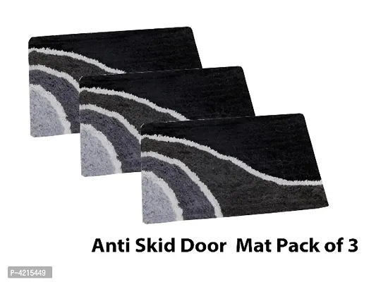Abstract Cotton Door Mat with anti skid Back Pack of 3