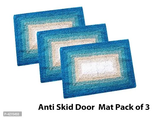 Abstract Cotton Door Mat with anti skid Back Pack of 3