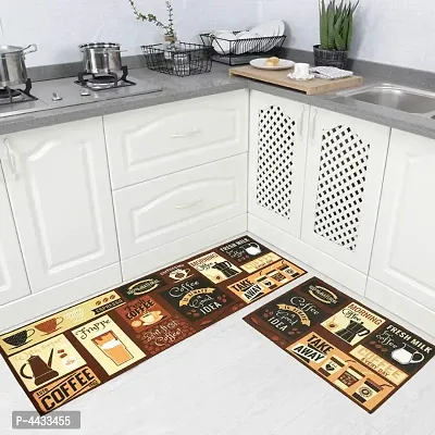 Beautiful Printed Kitchen Mat with anti Skid Rubber Backset of 2(Size- 40 X 120 Cm; 40 X 60 Cm)-thumb0