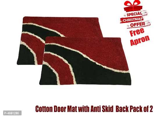 Christmas design Cotton Door Mat with anti skid back and Apron-thumb0