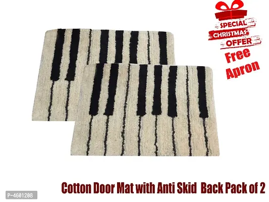 Christmas design Cotton Door Mat with anti skid back and Apron
