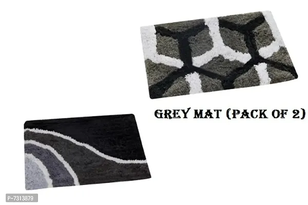 Multicolor Cotton door mat with anti skid pack of 2 Mats-thumb0