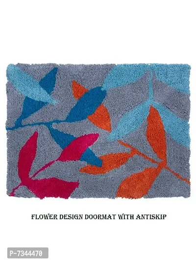 Multi Flower Color Cotton Bath Mats with anti-skid back