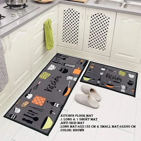 Printed Kitchen Floor Mats Set Of 2