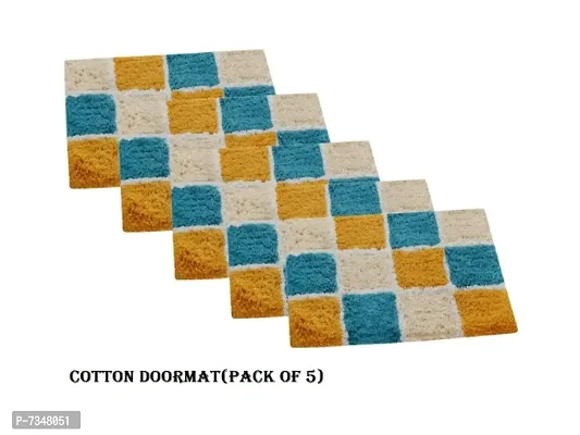 Exclusive Premium Multicolor Cotton door mat with anti skid mat Set of 5