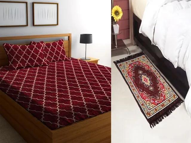 Best Price Double Bedsheets  Rug Combo