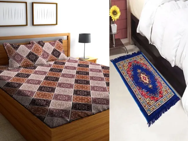 Best Price Double Bedsheets  Multipurpose Rugs Combo