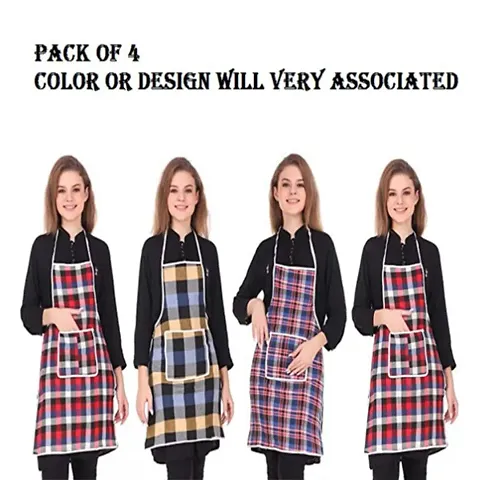 Stylish Apron For Men  Women |Cotton with waterproof safety |Multi Colour with Front Pocket combo