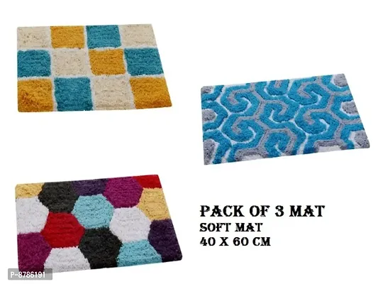 Soft Cotton Mats with Anti Skid Mat 40 X 60 Cm Pack Of 3