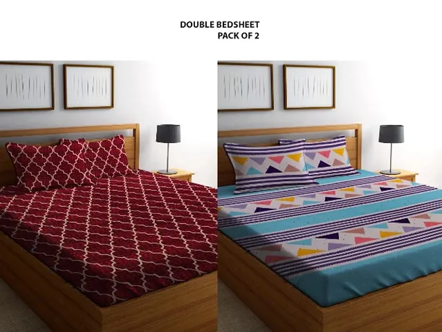 Microfiber Double Bedsheet Combo of 2 Vol 2