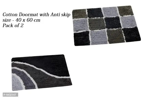 Voguish Fashionable Cotton Doormats with antiskid back of 2