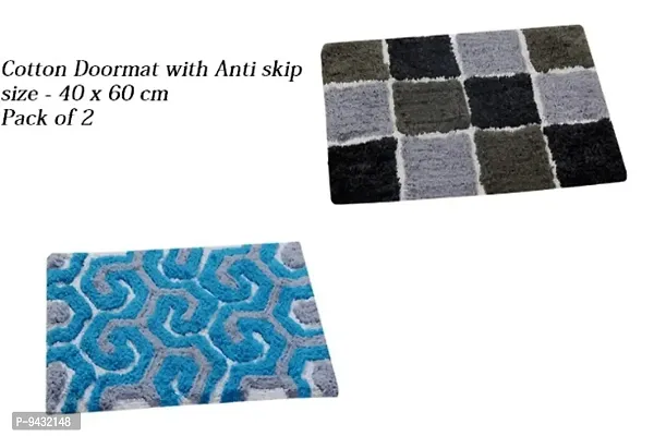 Voguish Fashionable Cotton Doormats with antiskid back of 2