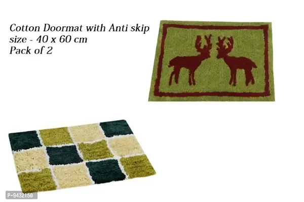 Voguish Fashionable Cotton Doormats with antiskid back of 2-thumb0