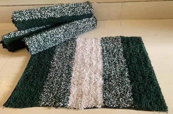 Attractive Cotton door mat with anti skid mat Pack of 4