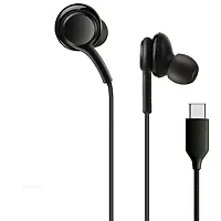 USB Type-C Wired in Ear Earphones with Mic for Oppo Reno5 Pro 5G Wired Type C Earphone with Mic USB Type C Headset (Black) (for Samsung Galaxy Note 10 / Note 10 Plus) J1F2-thumb1