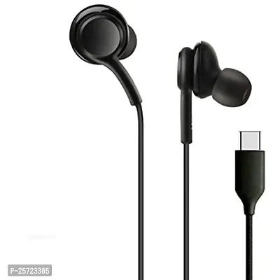 USB Type-C Wired in Ear Earphones with Mic for Oppo Reno5 Pro 5G Wired Type C Earphone with Mic USB Type C Headset (Black) (for Samsung Galaxy Note 10 / Note 10 Plus) J1F2-thumb2