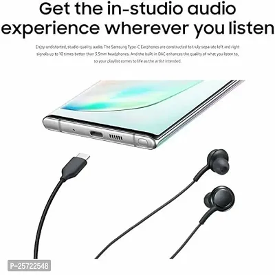 USB Type-C Wired in Ear Earphones with Mic for Oppo Find X2 Pro Wired Type C Earphone with Mic USB Type C Headset (Black) (for Samsung Galaxy Note 10 / Note 10 Plus) J1F2-thumb4