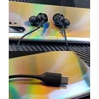 in Ear Type C Wired Earphones for Oppo Reno4 SE in Ear Type C Wired Earphones with Mic, Braided 1.2 Metre Cable, Metallic Design, 10mm Drivers, in Line Mic  Volume Controller (Black, J1F9)-thumb2