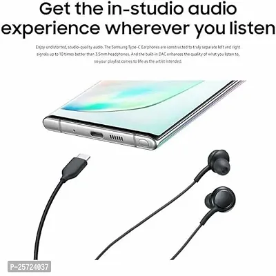 USB Type-C Wired in Ear Earphones with Mic for Realme Narzo 20 Pro Wired Type C Earphone with Mic USB Type C Headset (Black) (for Samsung Galaxy Note 10 / Note 10 Plus) J1F2-thumb4