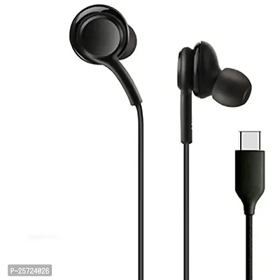 USB Type-C Wired in Ear Earphones with Mic for vivo iQOO 9 Wired Type C Earphone with Mic USB Type C Headset (Black) (for Samsung Galaxy Note 10 / Note 10 Plus) J1F2-thumb2