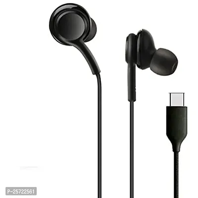 USB Type-C Wired in Ear Earphones with Mic for Oppo Reno7 5G Wired Type C Earphone with Mic USB Type C Headset (Black) (for Samsung Galaxy Note 10 / Note 10 Plus) J1F2-thumb2